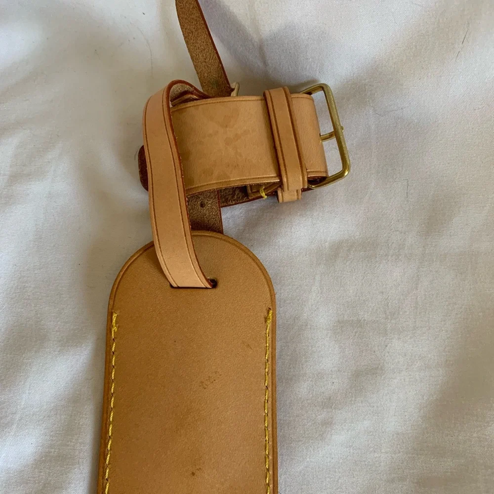 Authentic Louis Vuitton Leather Travel Name Tag